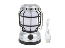 Lanterna Led Para Acampamento, Lanterna Recarregável Usb Com Energia Solar Para Emergência, Caminhadas, Casa, Prata Olysi Shop