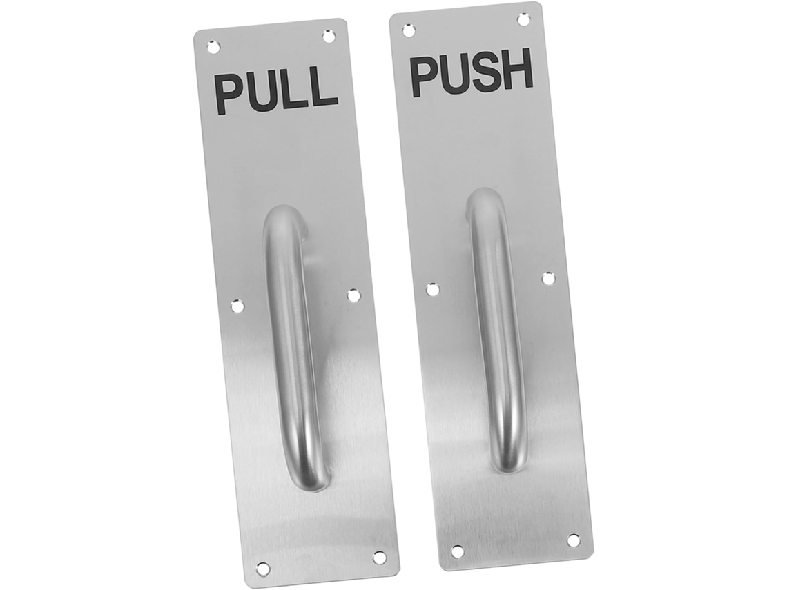 1 Conjunto De Portas De Aço Deslizantes Com Placas Direcionais De Puxar/empurrar