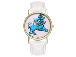 Reloj Casual De Moda Unisex Quartz Con Correa De Cuero Zhoulianfa (blanco)