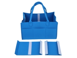 Mali organizador de Fraldas Bebê com Múltiplos Compartimentos Bolsa Mãe Feltro Azul