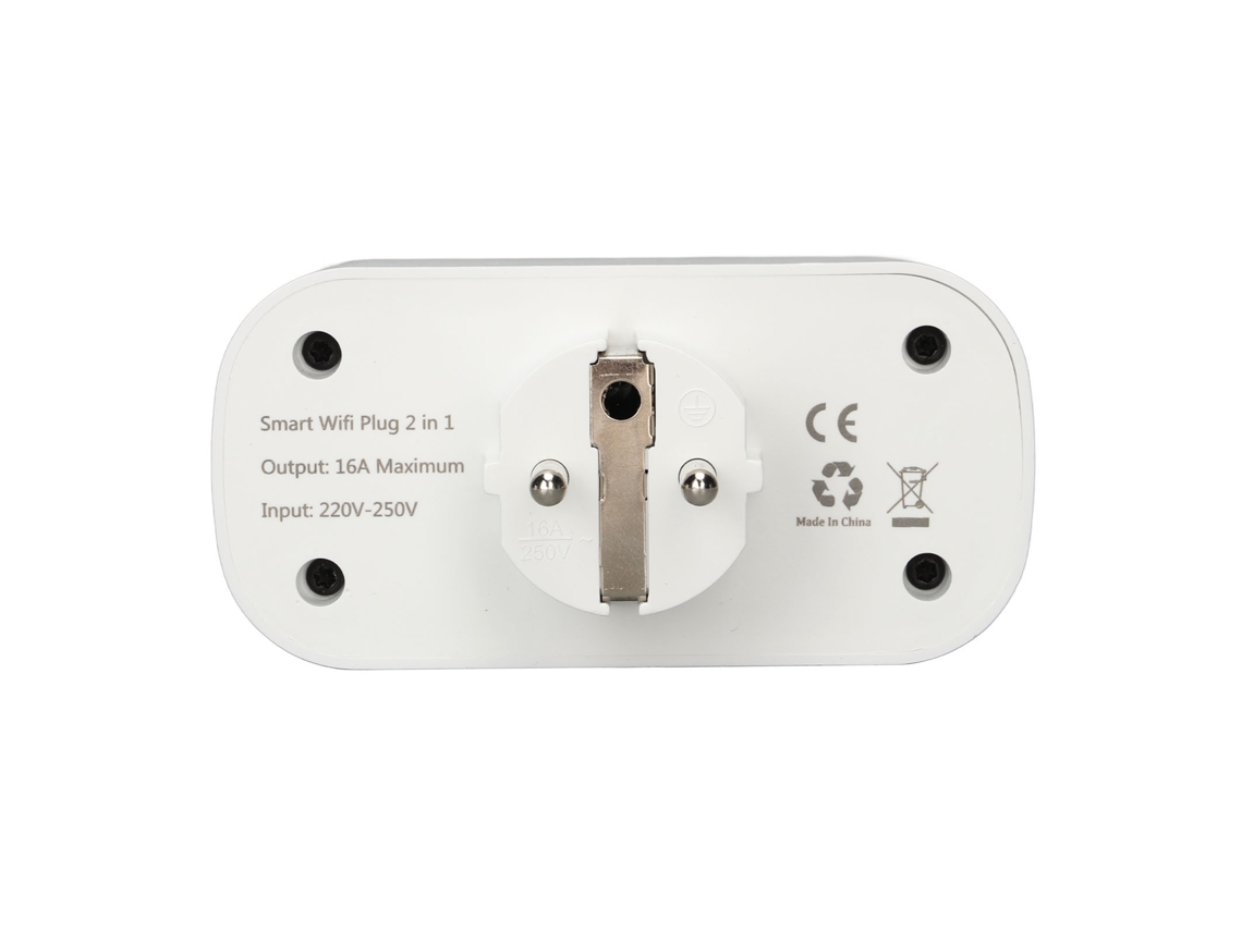 Laxiscreed Tomada Wifi Inteligente Com Derivação, Controlo Duplo, Temporizador E Funcionalidades Por Voz