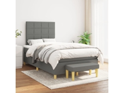 Vidaxl Cama com Molas/colchão 120x200 Cm Tecido Cinzento escuro