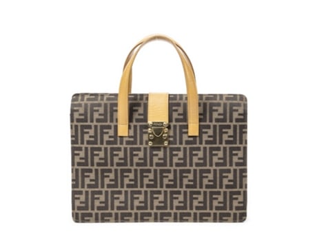 Mala Vintage De Mulher Fendi Pushlock Business Castanho (tamanho Único)