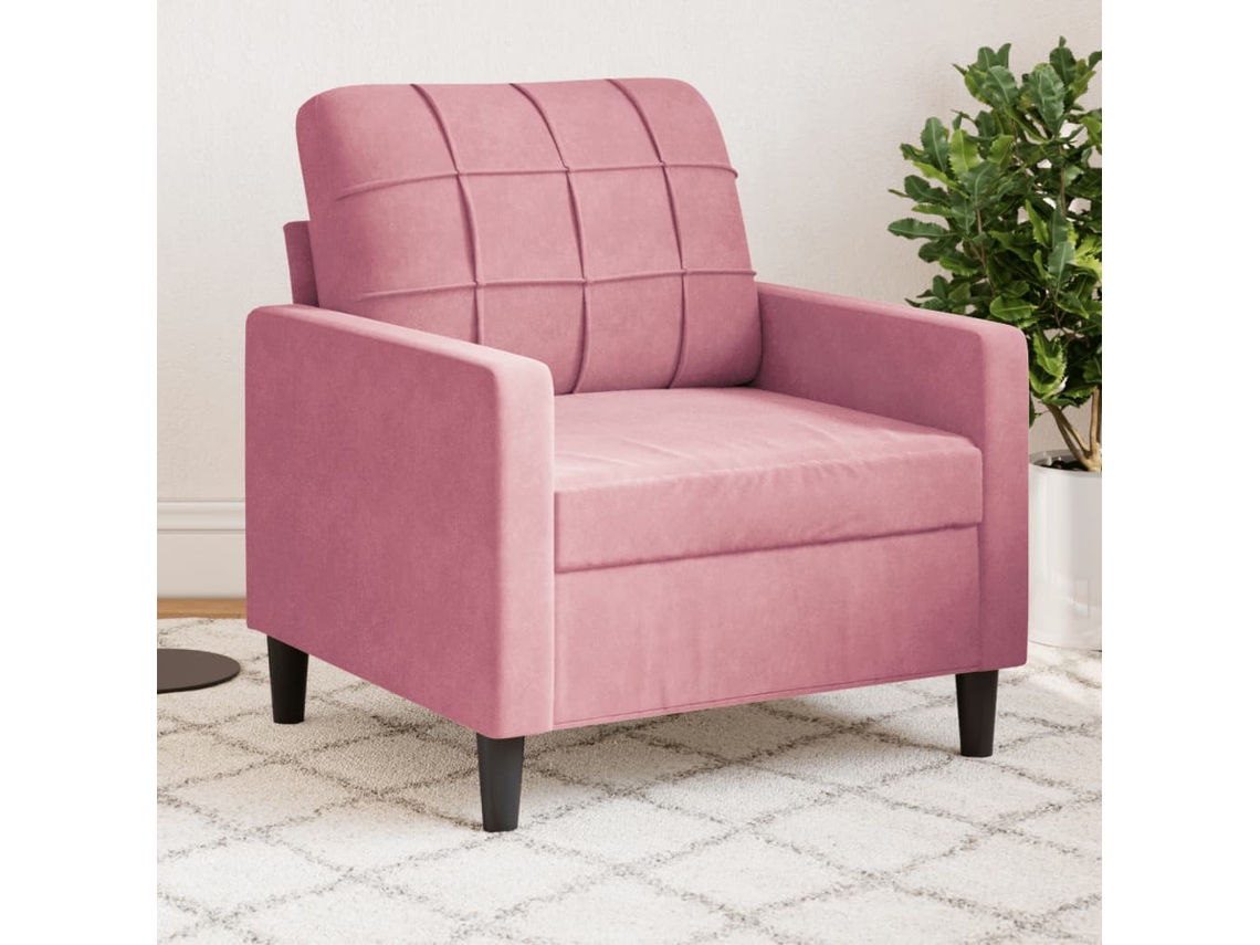 Poltrona 60 Cm Veludo Rosa Lovely Home