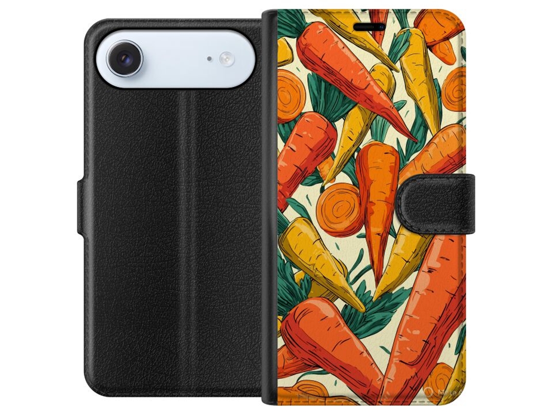 Capa Carteira Compatível Com Apple Iphone Air. Estampa Vibrante Com Cenouras Em Diferentes Cores, Com Um Toque Artesanal E Estilo Divertido.