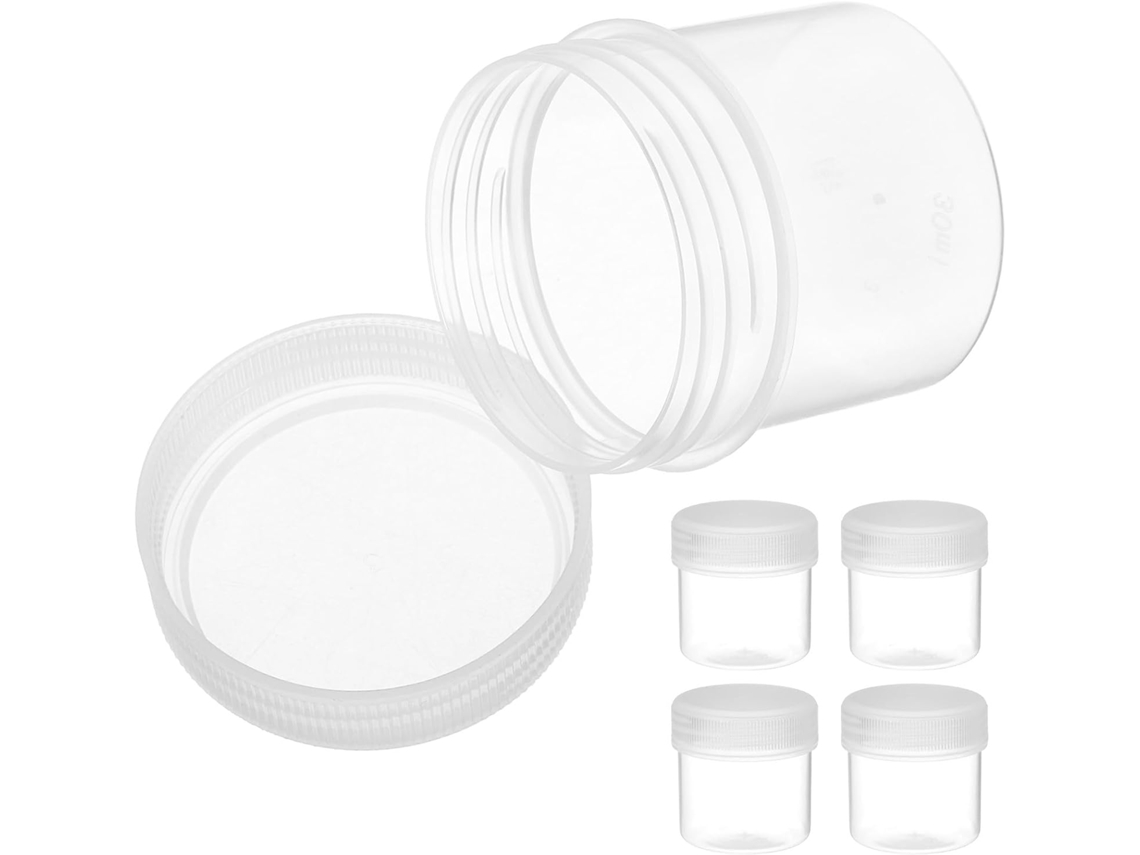Potes De Tinta Pequenos Com Tampas De Hdpe, 30ml, Pacote Com 6 Unidades, Para Armazenamento E