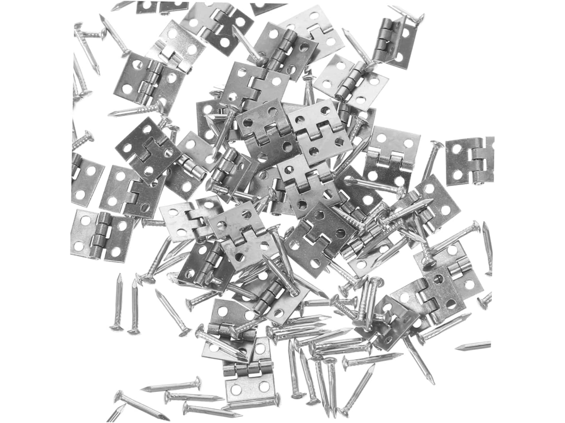 Conjunto De 75 Mini Dobradiças Cobre Com Pregos Para Estojo Joias,