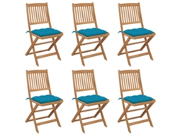 Folding Chair, Folding Chairs Vidaxl Azul Madeira (n/a)