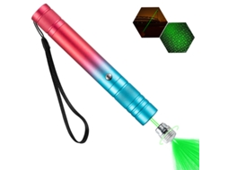 Ponteiro Laser Verde, Recarregável De Alta Potência, De Longo Alcance, Com Proteção Em Forma De Estrela Vermelho-azul Hexinyigjly