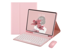 Capa de Teclado Bluetooth para Ipad8 10.2 com Tabuleiro para Caneta e Rato ,português, Rosa XIAOMOYU