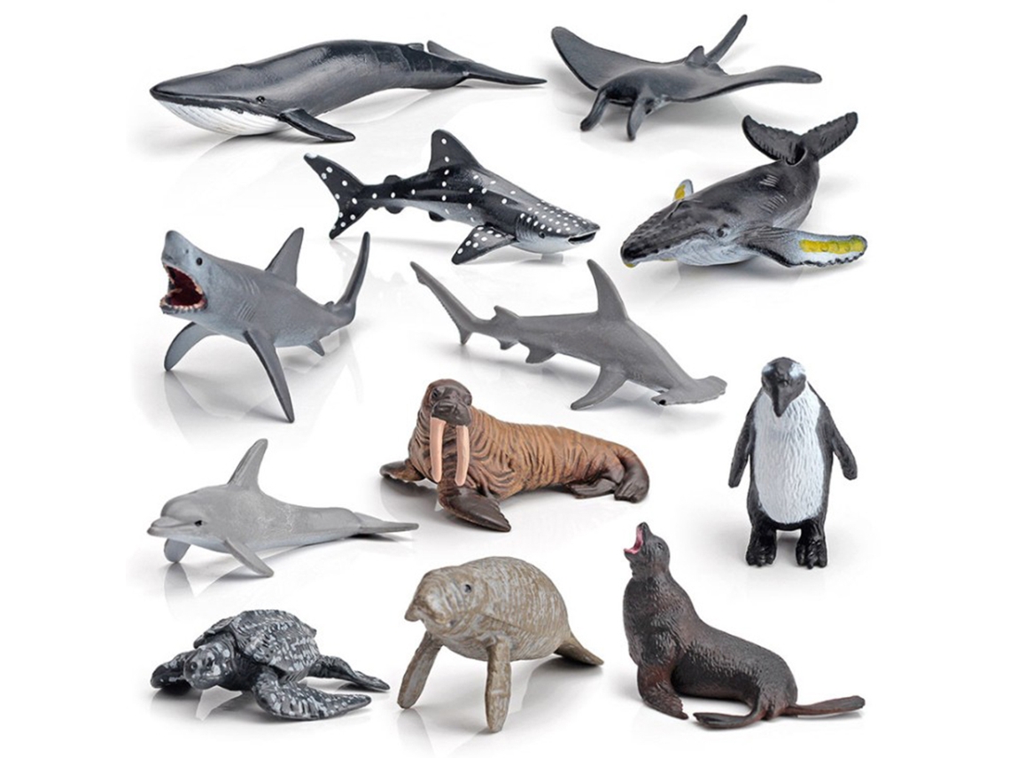 Primerox 12pcs Conjunto de Modelos de Animais Marinhos de Simulação Brinquedos Educativos Presente para Crianças
