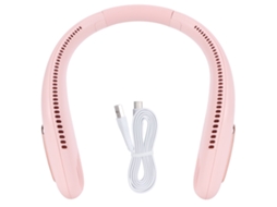 Ventilador Portátil de Pescoço 3 Velocidades Rosa