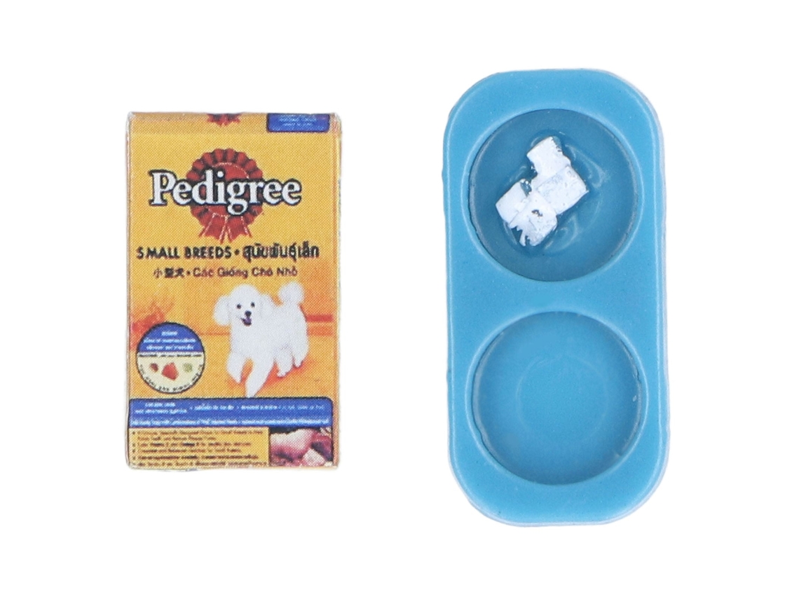 Primerox modelo Mini Comida para Pet 1:12 Acessório Casinha Boneca Cão Gato Simulação