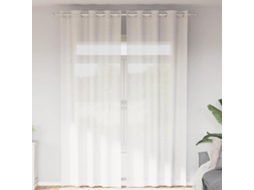 Vidaxl Cortinas De Voile Com Ilhós 2 Pcs Branco