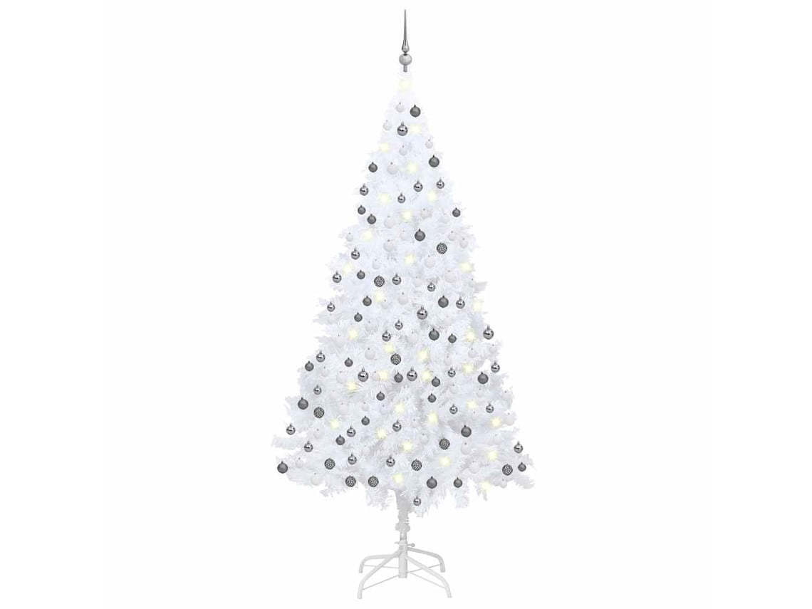 Árvore Natal VIDAXL artificial pré-iluminada c/ bolas branco