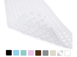 Tapete De Banheira Antiderrapante Pvc Para Massagem Nos Pés Tapete De Borracha Para Banheiro Com Ventosa 88×40 Cm Branco SUNNY SPACES