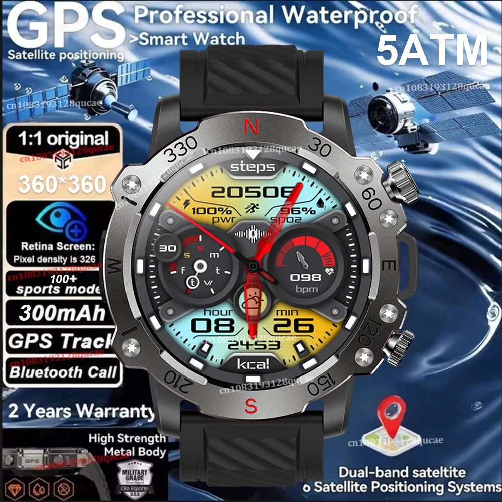 Smartwatch MDUG com GPS, à prova d'água, GPS Gnss de dupla frequência integrado e rastreamento de movimento