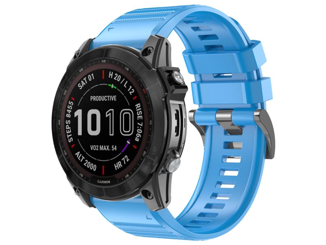 Bracelete para Garmin XIAOMOYU Silicone Liberação Rápida Fivela de Aço Preta Azul Celeste (22mm)