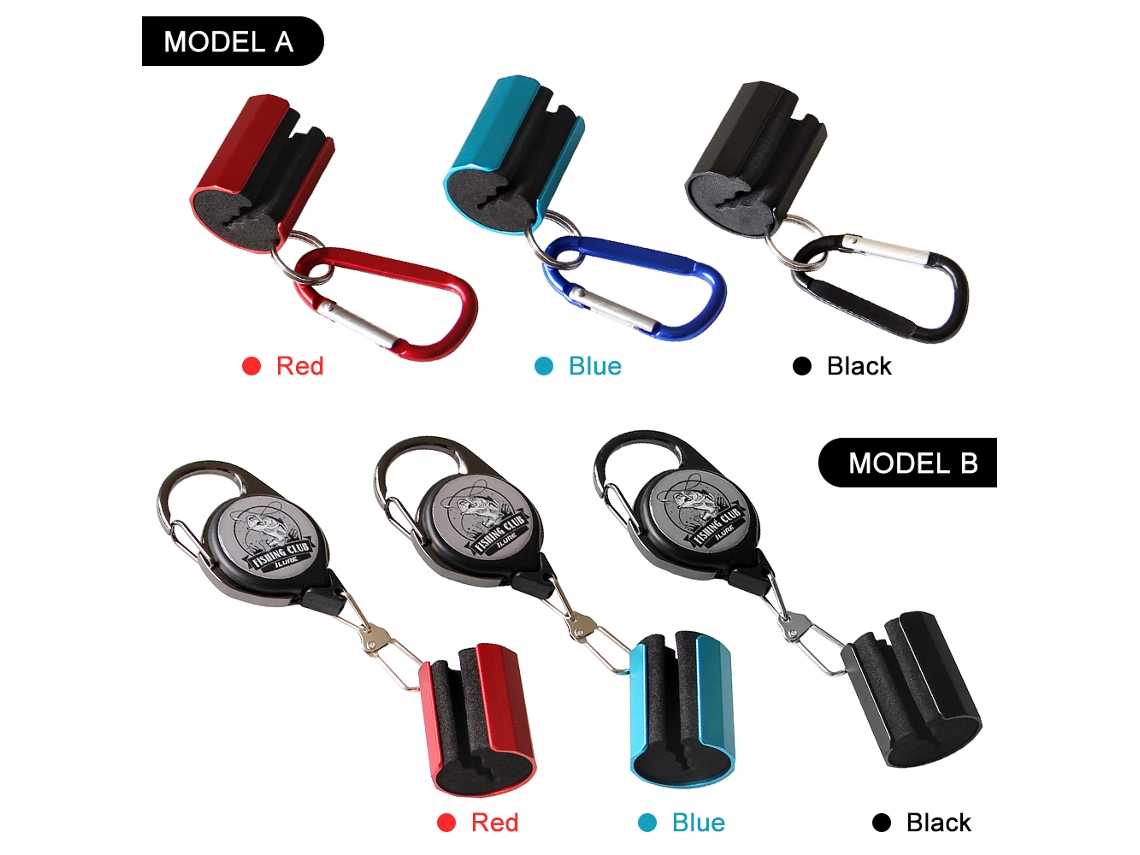 Porta Cañas de Pesca Clip Retráctil com Llavero MARCA
