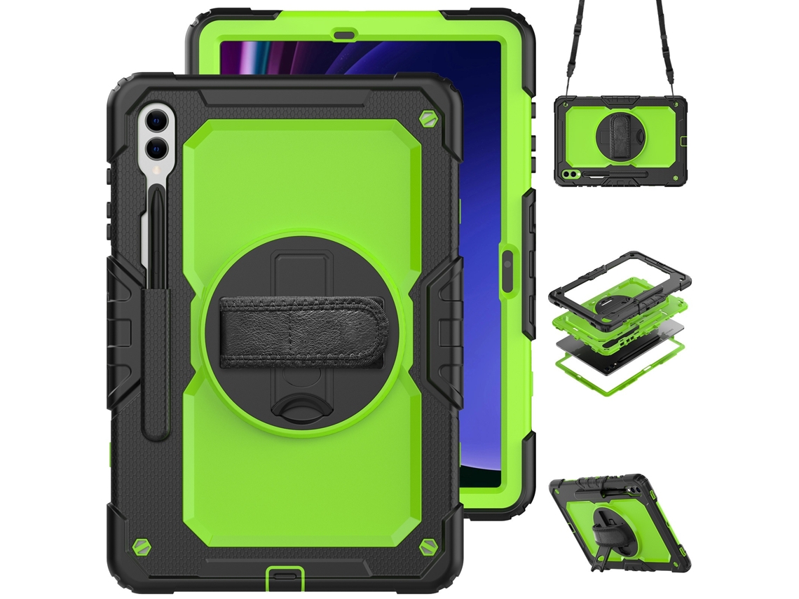 Elysve Capa Protetora Para Samsung Galaxy Tab S10 12,4 Polegadas Sm-x820 Verde Escuro, Proteção Antiqueda, Cor Verde Escuro