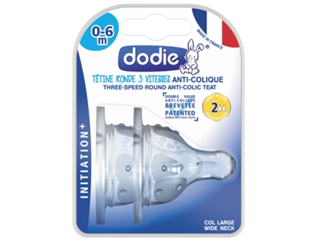 Conjunto de Chucha de 2 rodadas de 3 velocidades anti-cólica fluxo médio 0-6 meses DODIE