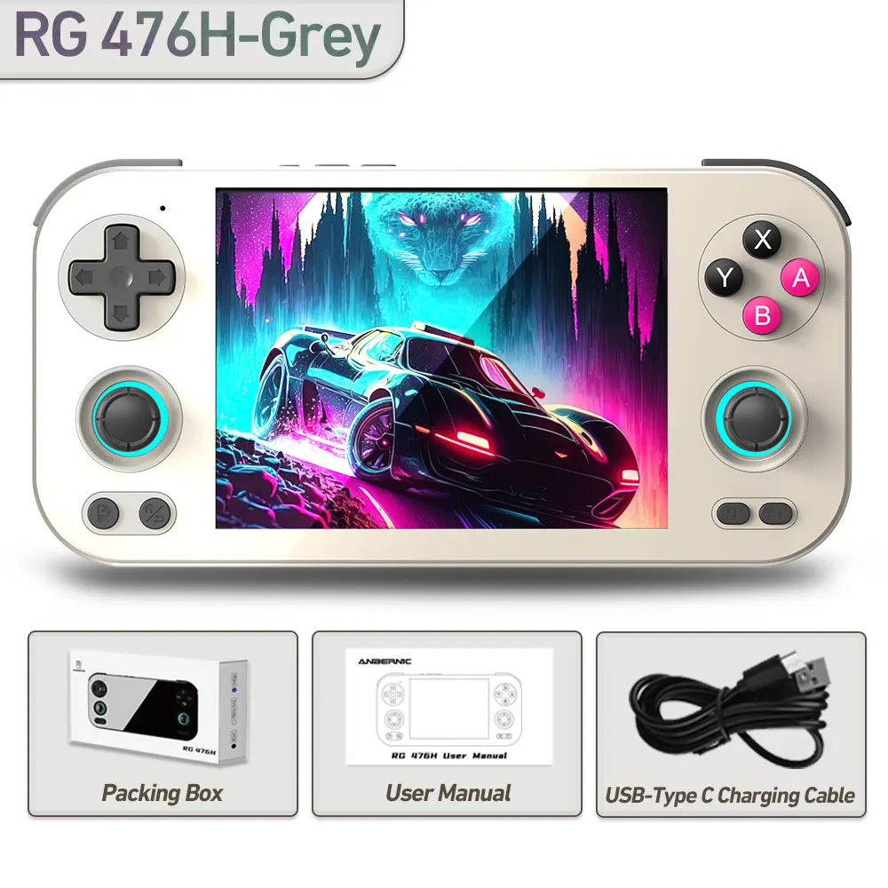 Conjunto de 128 Gb Retro Grey Consola de Jogos Rg 476h MDUG
