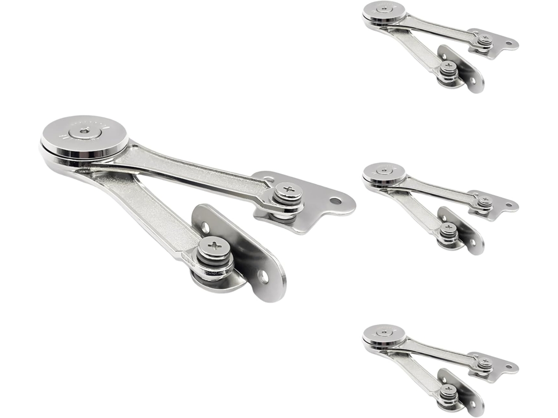 Conjunto De 4 Dobradiças Suporte Para Tampa, Em Liga De Zinco Com Braço Aço Laminado A Frio, Ajustáveis Em Vários