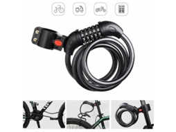 Cadeado Para Bicicleta, Trava De Cabo Para Bicicleta, Scooter E Motocicleta Com Código Inteligente De 5 Dígitos. Aquaforge