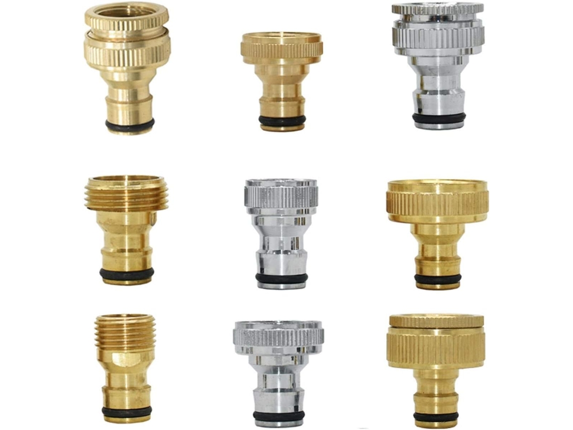 Adaptador de engate rápido latão 1/2 a 3/4, para jardim | S/MARCA