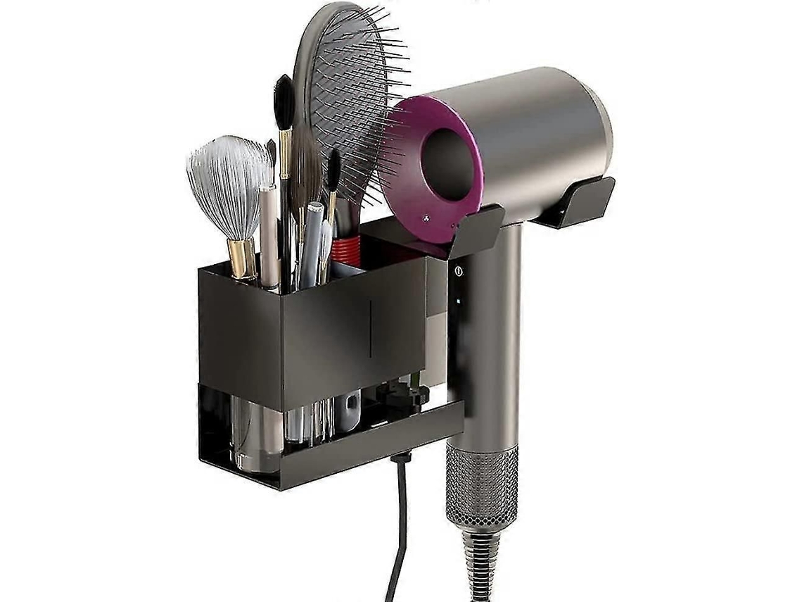 Suporte de Secador Cabelo Montagem na Parede Metal para Supersô Nico Dyson Preto Universal GOKOCO