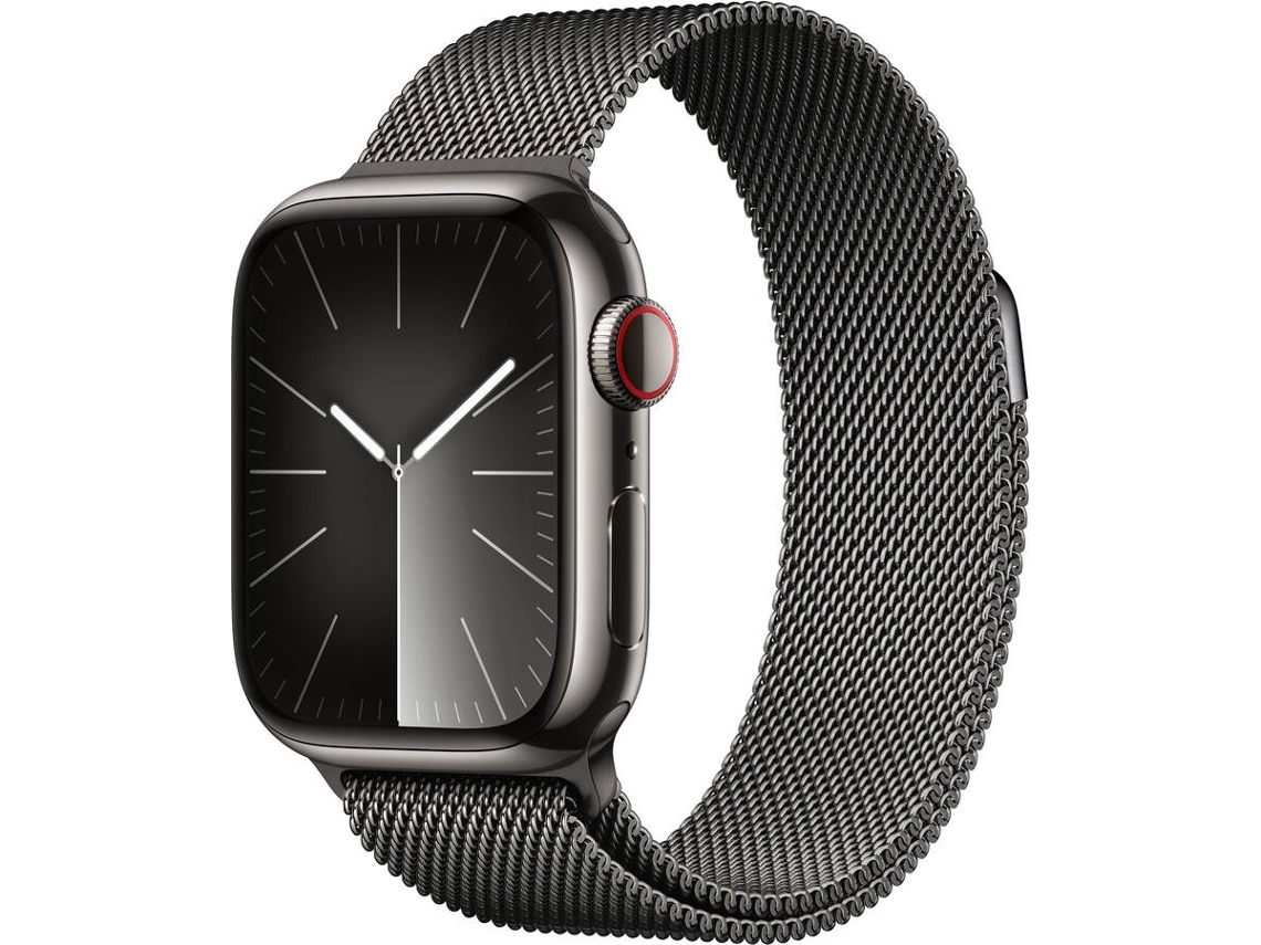 APPLE Watch Series 9 GPS+Cellular 41 mm Aço Inoxidável Grafite com Loop Milanesa Grafite