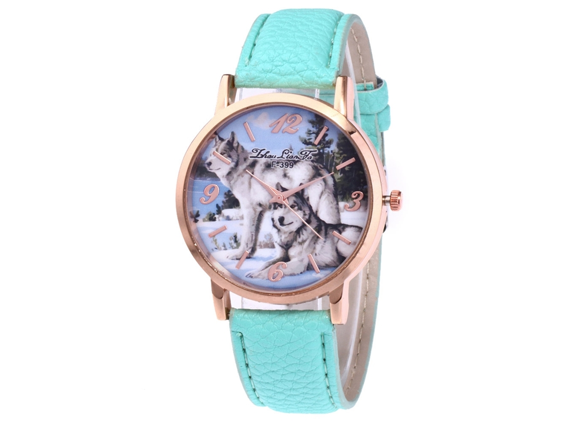 Relógio de Pulso Masculino de Quartzo com Pulseira de Couro Pu Estilo Simples Dial Redondo (mint)