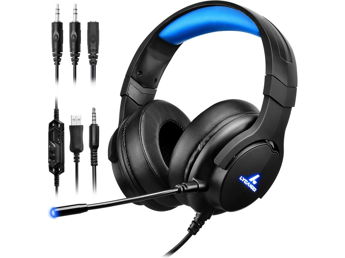 Headset Gamer Com Microfone E Luz Led, Entrada De 3,5 Mm, Para Pc, Ps4, Xbox One Aquaforge