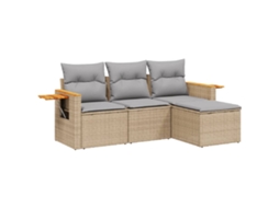 Garden Sofa Set, Garden Sofa Sets Vidaxl Bege Rattan / Vime (n/a)