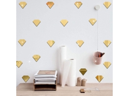 Baok-adesivos Bonitos Para Parede Para Quarto E Sala De Estar Decoração De Fundo De Parede (diamante Dourado)