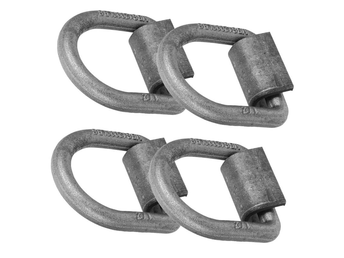 Conjunto De 4 Anéis Soldados De Aço Carbono De 1/2 Polegada, Suportando Até 12.000 Libras.