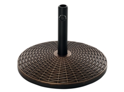 Base Redonda De Plástico Com Efeito Rattan, 25 Kg, Para Mastros De 35 Mm, 38 Mm E 48 Mm.