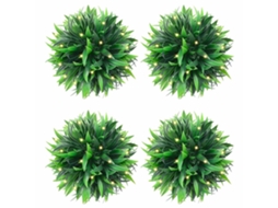 Conjunto 4 Bola de buxo artificial VIDAXL Verde Polietileno