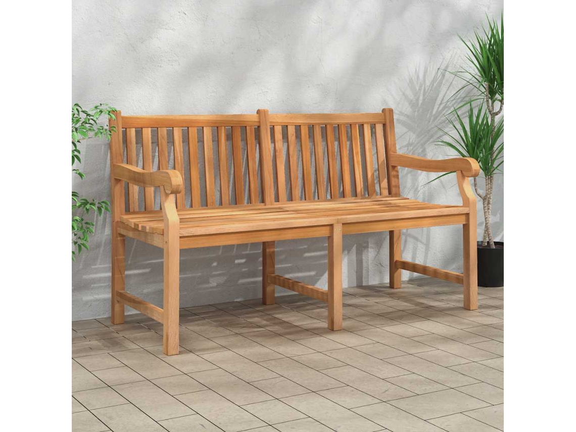Vidaxl Banco De Jardim 150 Cm Madeira De Teca Maciça