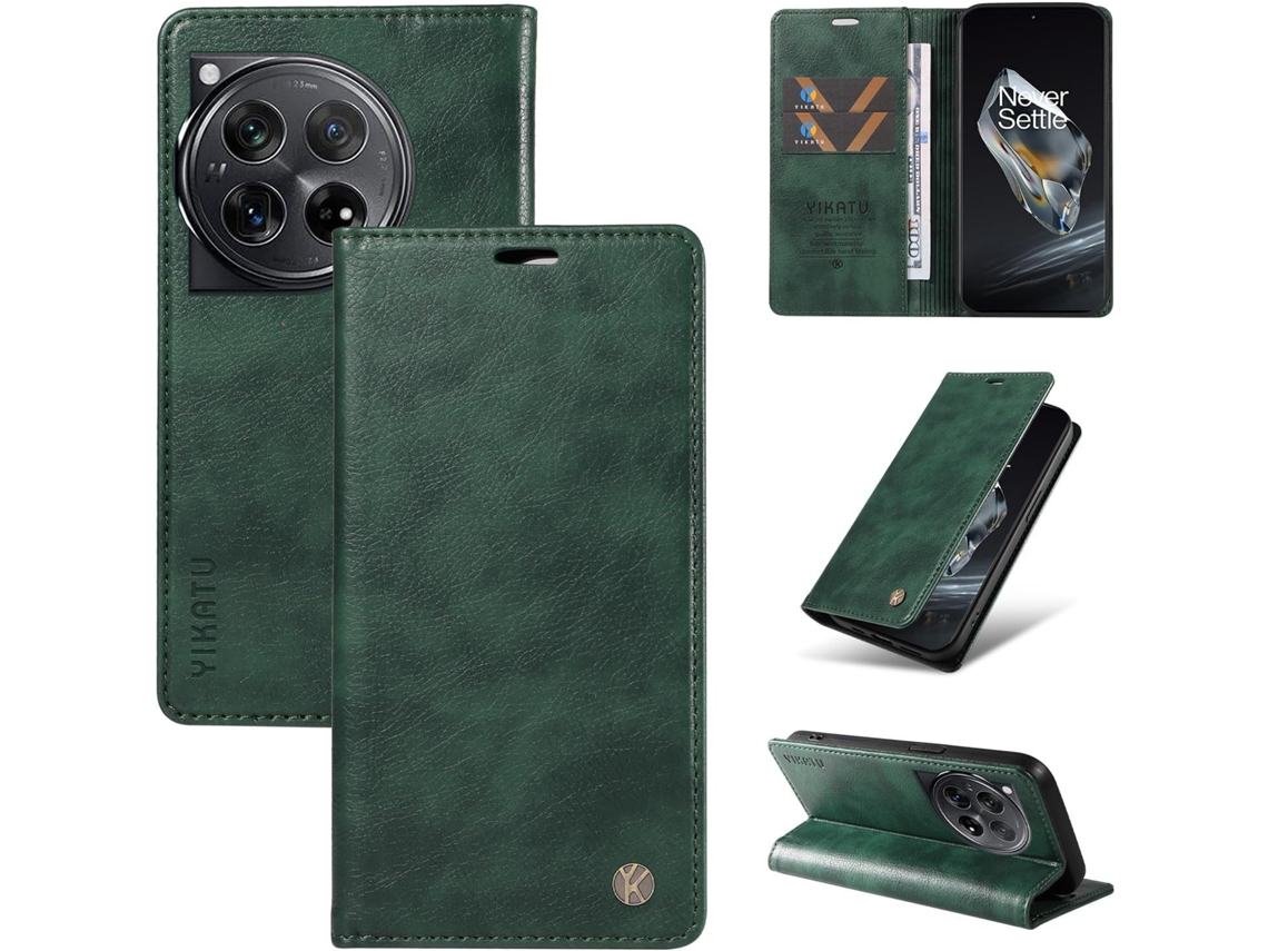 Capa Para Oneplus 12, Capa Carteira Em Couro Pu Resistente A Impactos, Capa Dobrável Flip Resistente A Impactos Porta
