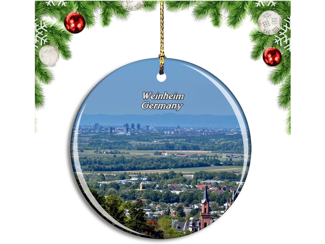 Castelo de Weinheim Windeck Alemanha Enfeite de árvore de Natal para pendurar - Coleção de viagens da cidade
