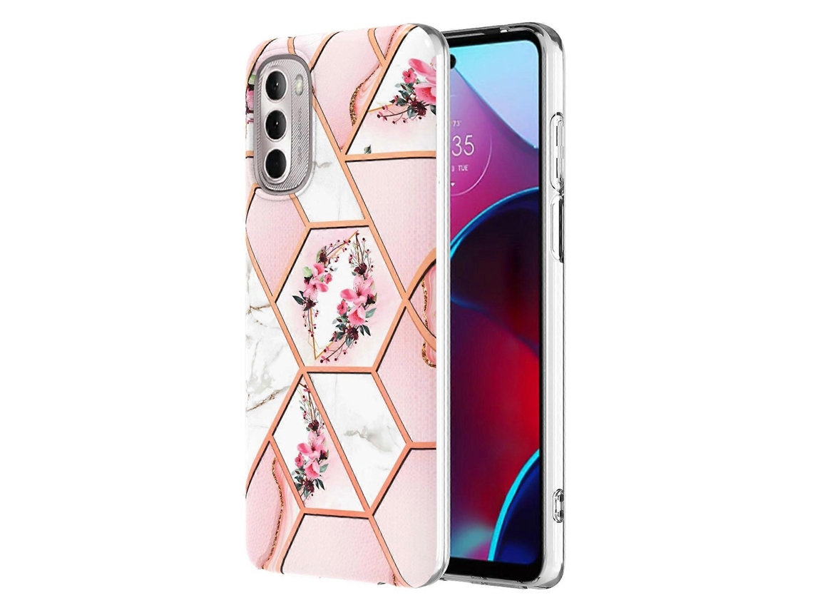 Capa De Celular Em Tpu Com Estampa Floral Marmorizada Para Motorola Moto G Stylus (2022)