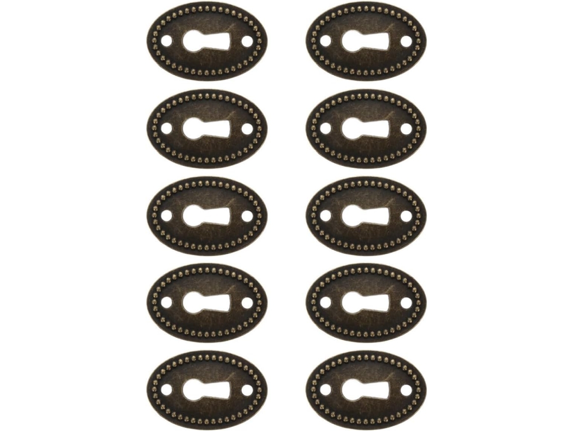 Conjunto De 10 Peças Tampas Ovais Cromadas Para Fechaduras, Em Liga Metálica, Estilo Vintage, Para Portas De Armários