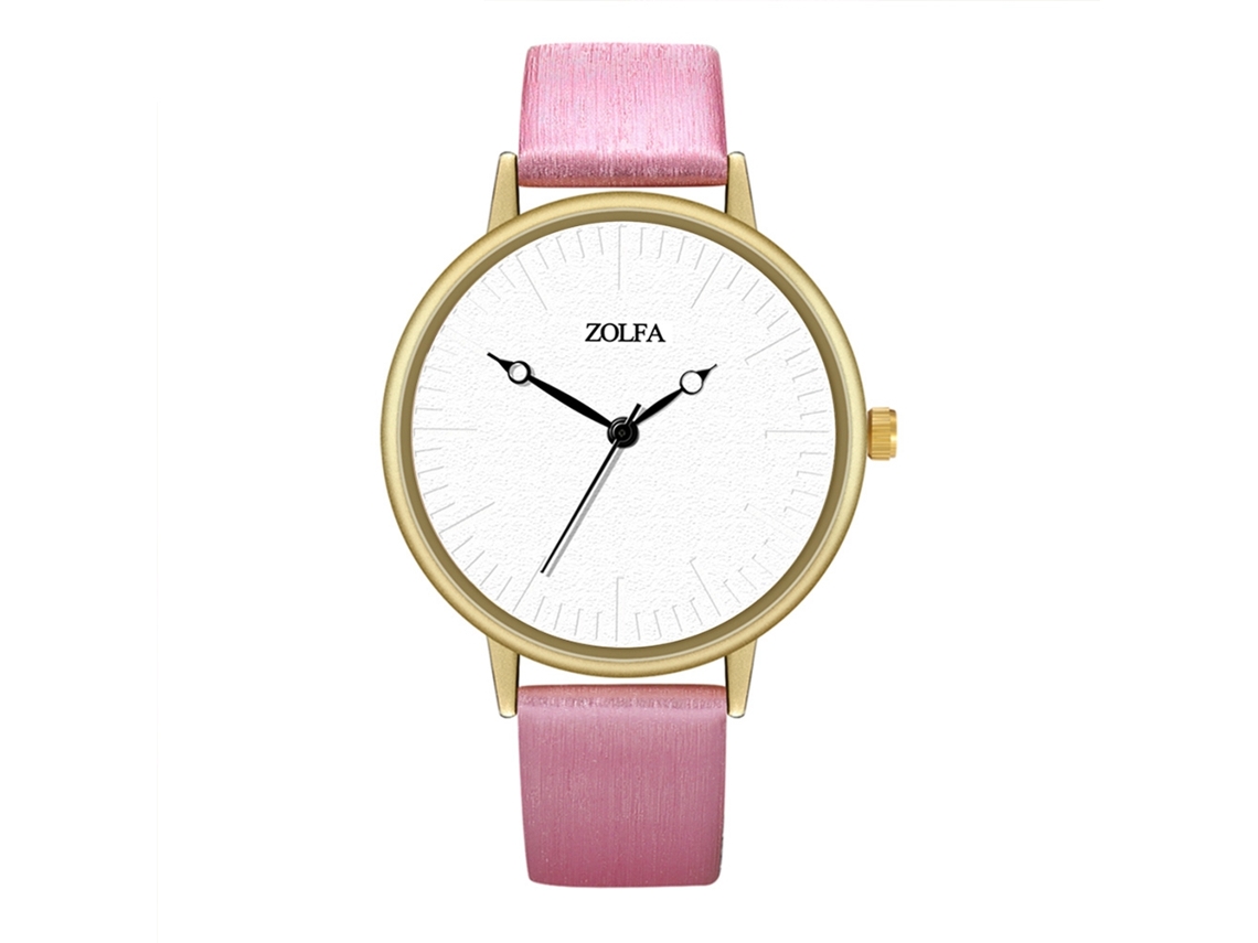 Relógio de Pulso Casal de Quartzo com Pulseira Pu Casual em Vermelho Rosa