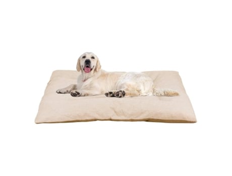 Cama Para Cão Para Cães Grandes, Médios E Pequenos Cama De Poliéster Com Interior De Fibras De Algodão Bege 90X70X10Cm COSHANO