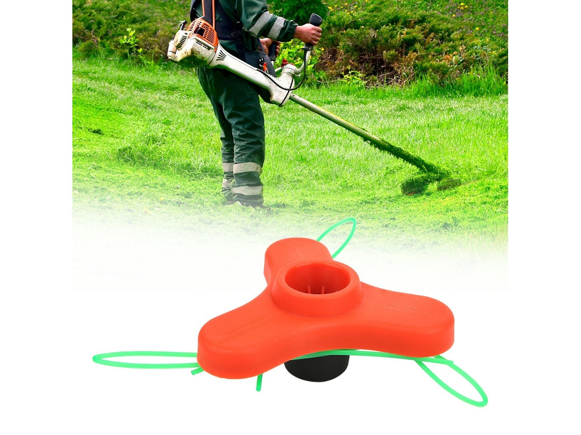 Cabeçote de reposição em nylon para cortador de grama com 3 fios, peça para ferramenta de jardim e acessório para cortador de grama.