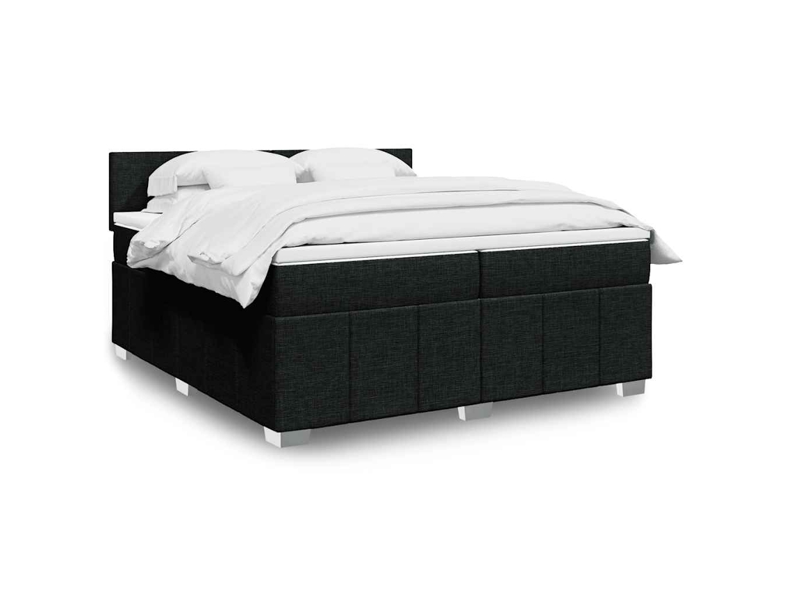 Vidaxl Cama Com Molas/colchão 200x200 Cm Tecido Preto