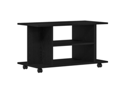 Móvel Tv com Rodas 80x40x45 Cm Derivados de Madeira Carvalho Preto MAISON EXCLUSIVE
