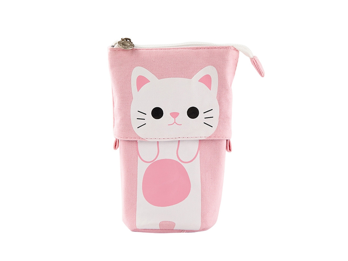 Estojo para Lápis, com Suporte, Lona, Gato AQUAFORGE