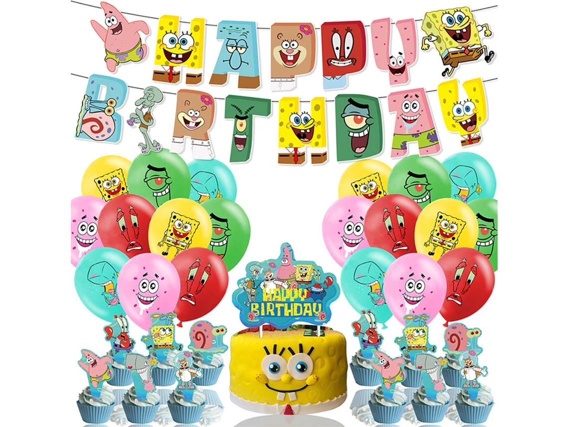 Decoração Com Balões Tema Bob Esponja Para Festas Infantis
